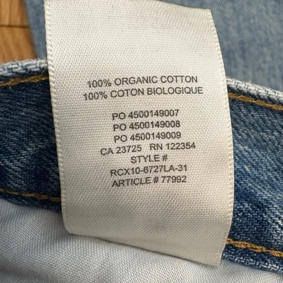 Denim Forum The Joni Highrise Loose Blue Jean Size 24 Organic Cotton Button Fly - Picture 10 of 17